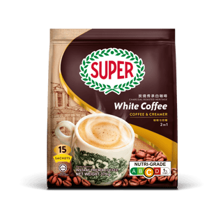 super coffee white coffee and creamer front