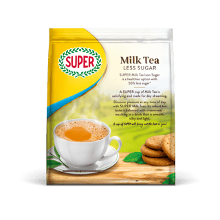 super tea milk less sugar back
